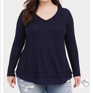Torrid Navy Waffle Knit Tunic size 0x- lightly used, good condition